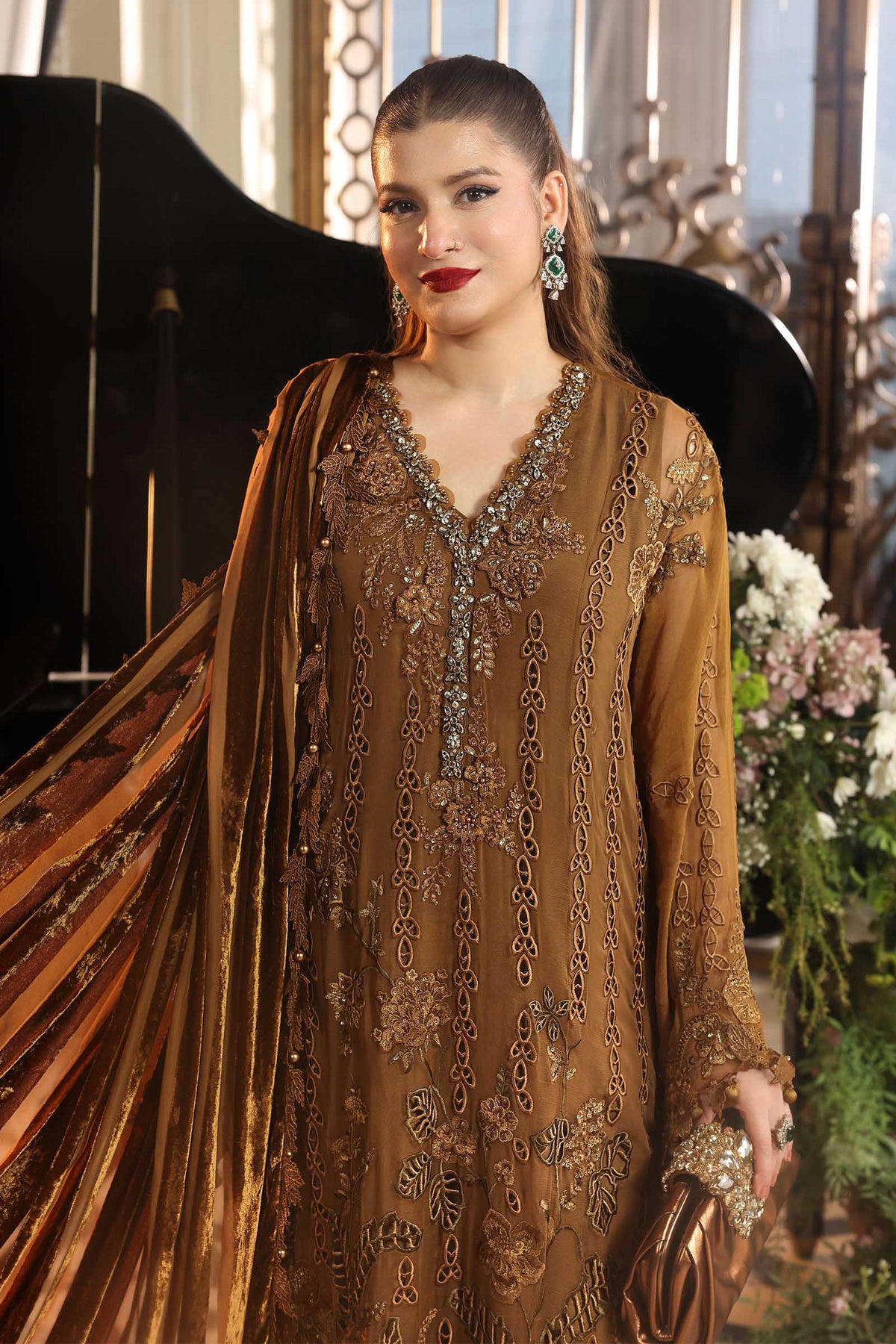 3 Piece Unstitched Embroidered Chiffon Suit (MPC-26-205)