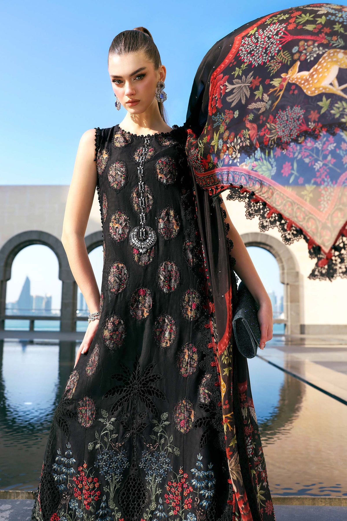 3 Piece Unstitched Embroidered Jacquard Lawn Suit - D02605B-999-00B