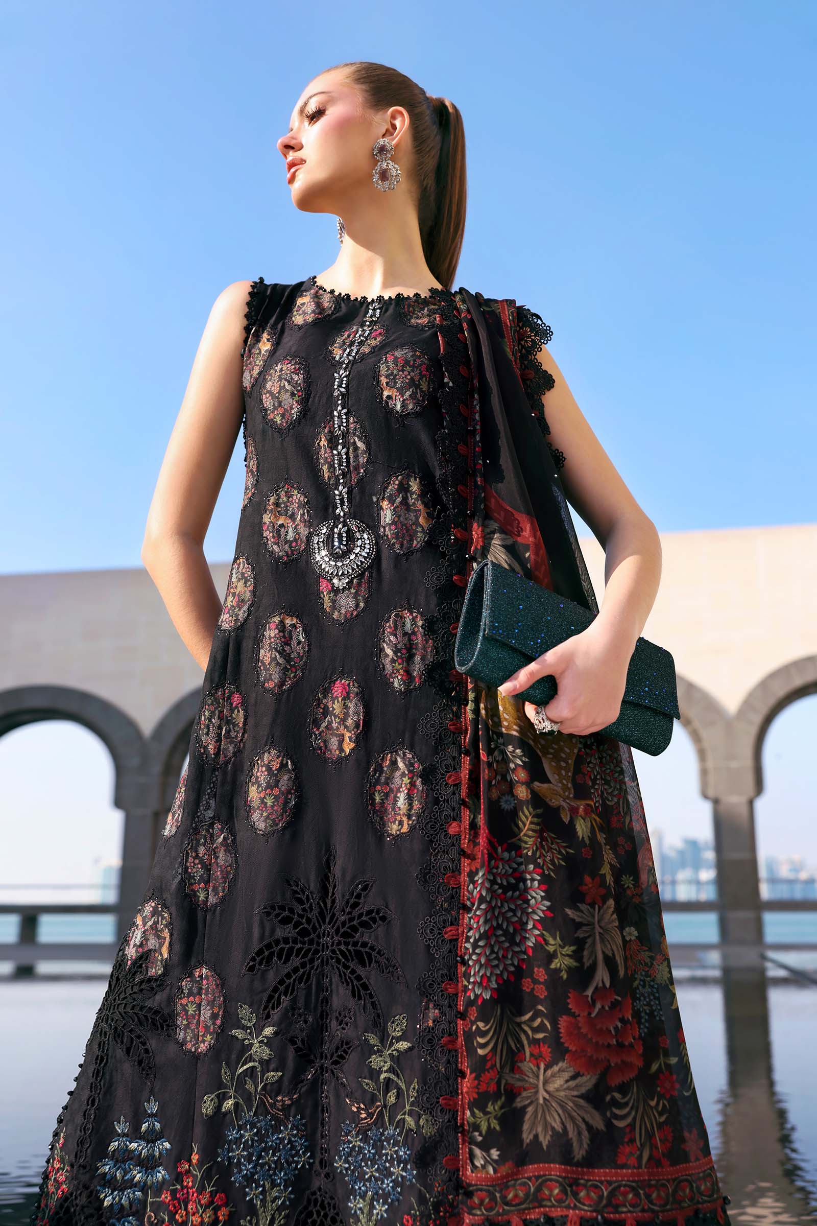 3 Piece Unstitched Embroidered Jacquard Lawn Suit