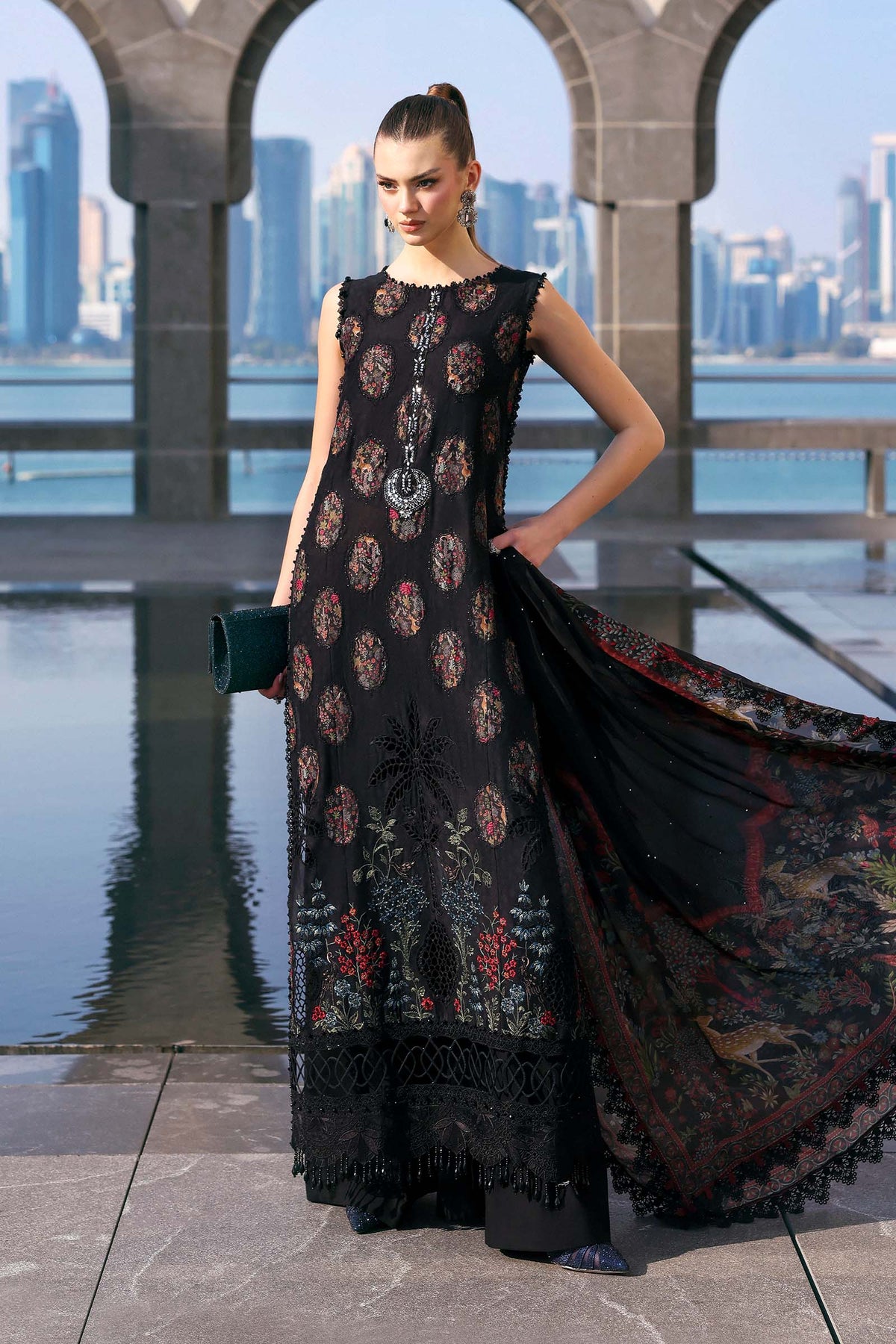 3 Piece Unstitched Embroidered Jacquard Lawn Suit - D02605B-999-00B