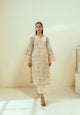 SS24DA-2592 OFF-WHITE 2PCS EMBROIDERED KURTA WITH TROUSER