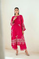 SS25DA-2723 DARK PINK 2PCS EMBROIDERED KURTA WITH TROUSER