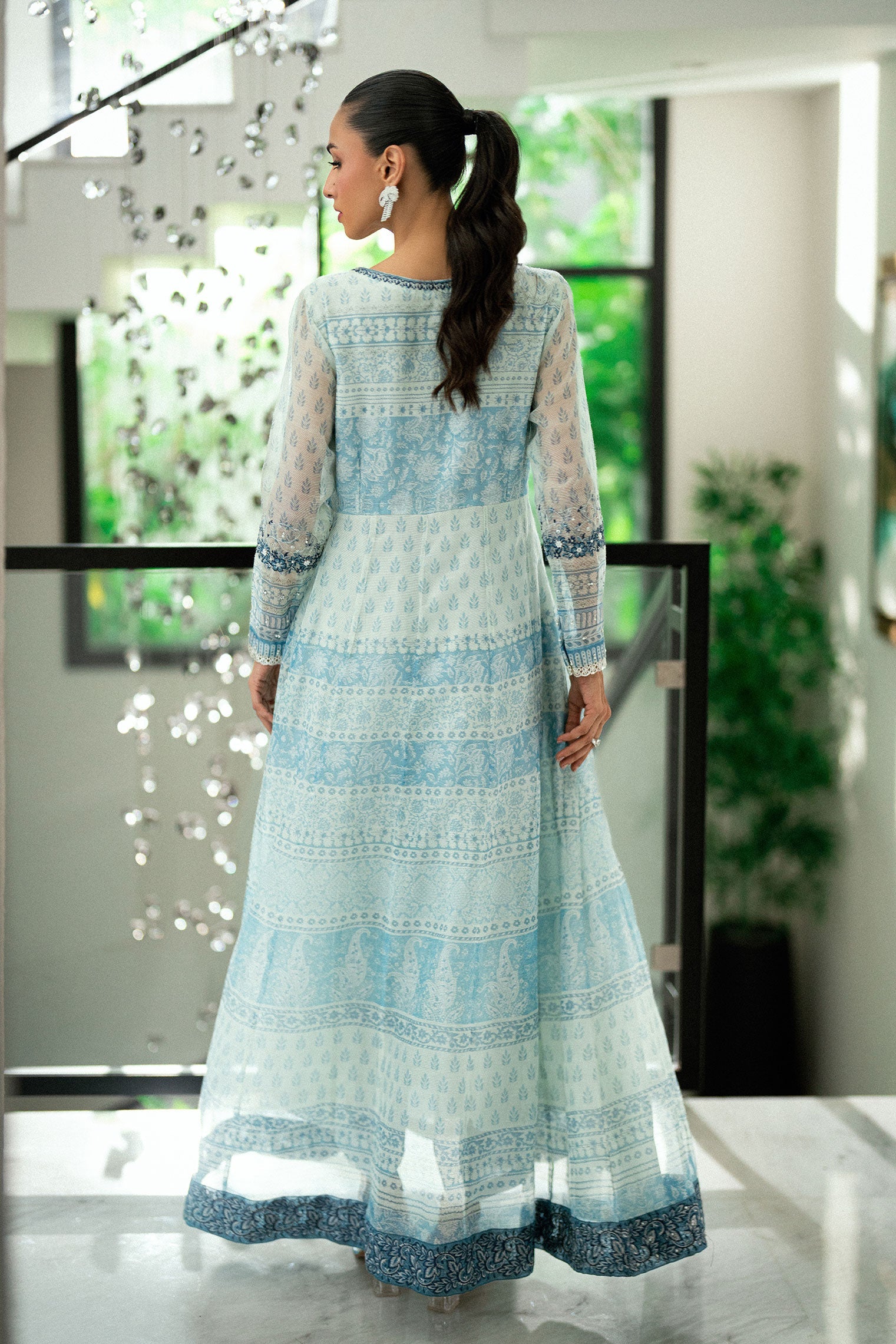 SS25DA-2728 SKY BLUE 2PCS EMBROIDERED PISHWAS WITH TROUSER