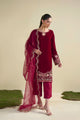 FW25DA-2804 RED 2PCS EMBROIDERED KURTA WITH TROUSER