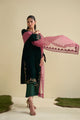 FW25DA-2825 BOTTLE GREEN 2PCS EMBROIDERED KURTA WITH TROUSER