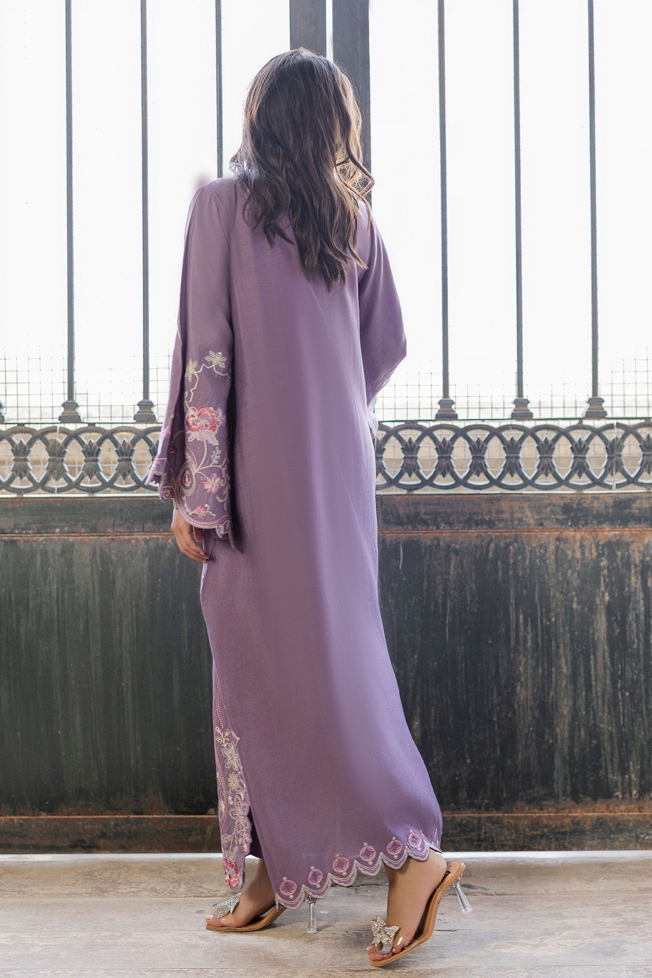 SS26DA-2919 LILAC - 1PCS - EMBROIDERED KAFTAN
