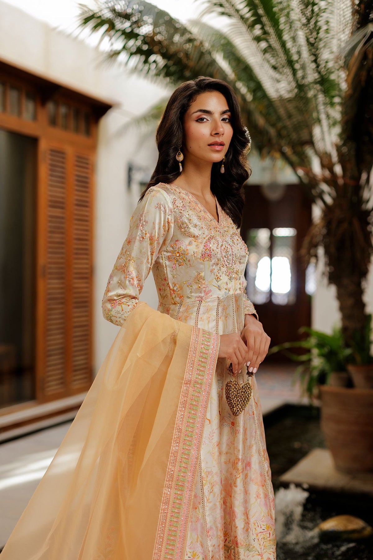 SS26DD-2932 PEACH EMBROIDERY DUPATTA