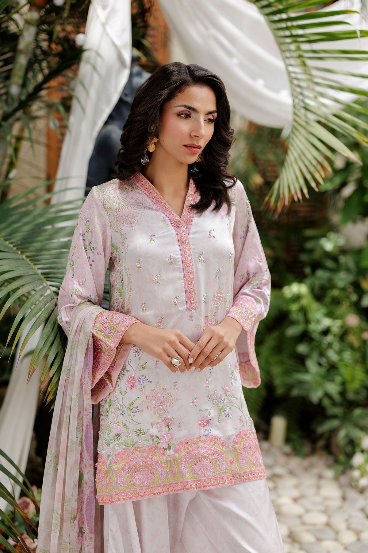 SS26DD-2933 L-PINK PRINTED DUPATTA