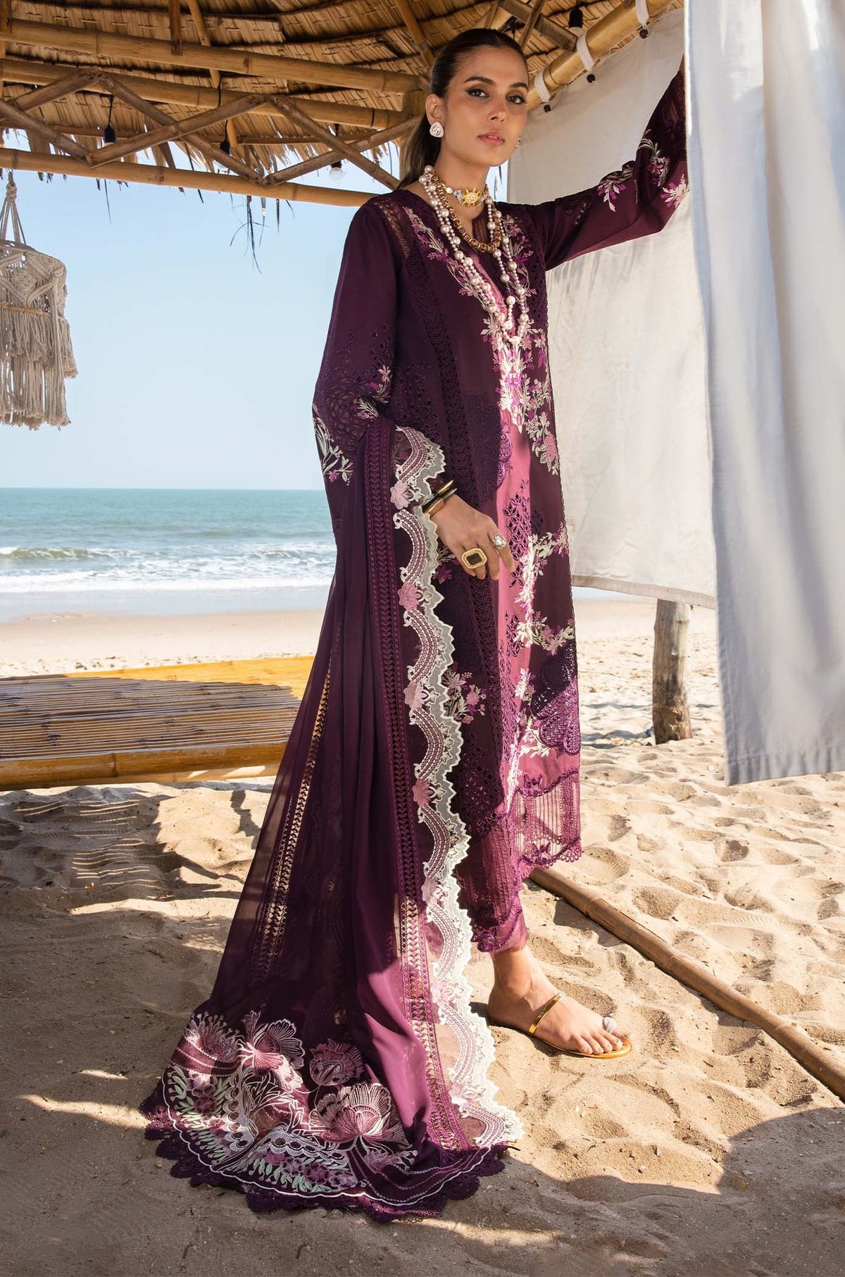 Saira Shakira Luxury Lawn Embroidered 3 Piece Unstitched - DAHLIA-B