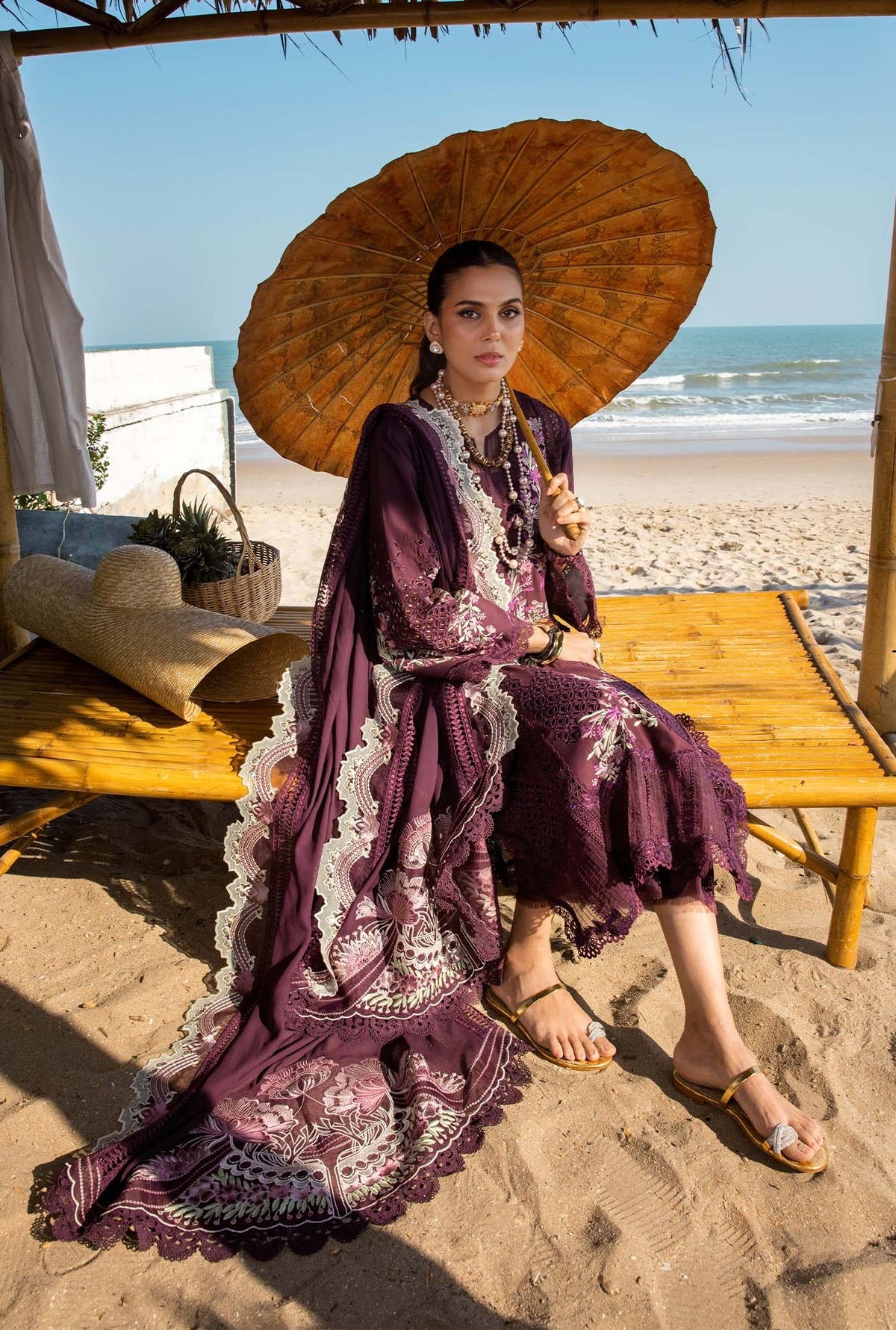 Saira Shakira Luxury Lawn Embroidered 3 Piece Unstitched - DAHLIA-B