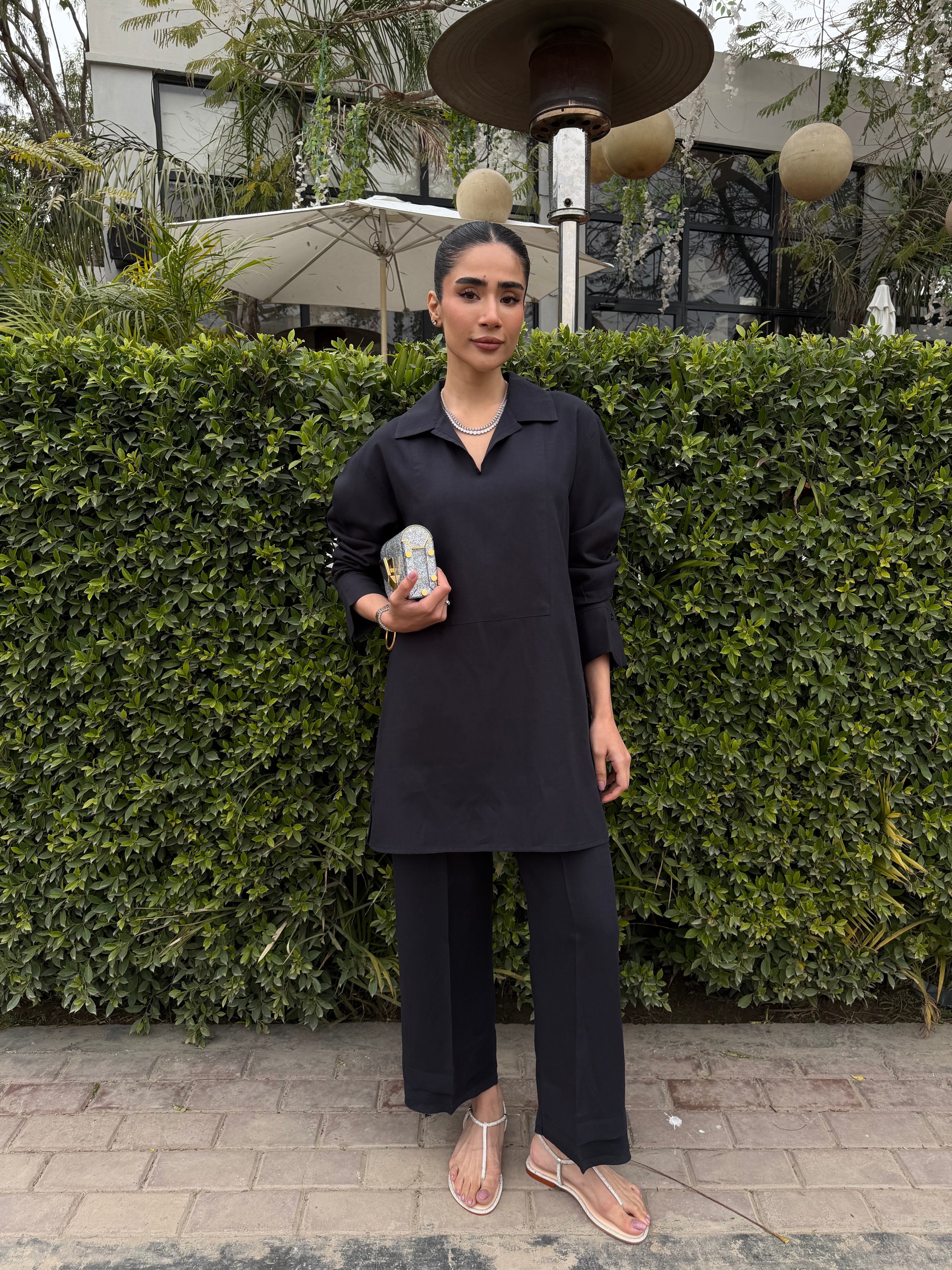 Charcoal Linen Willow Set