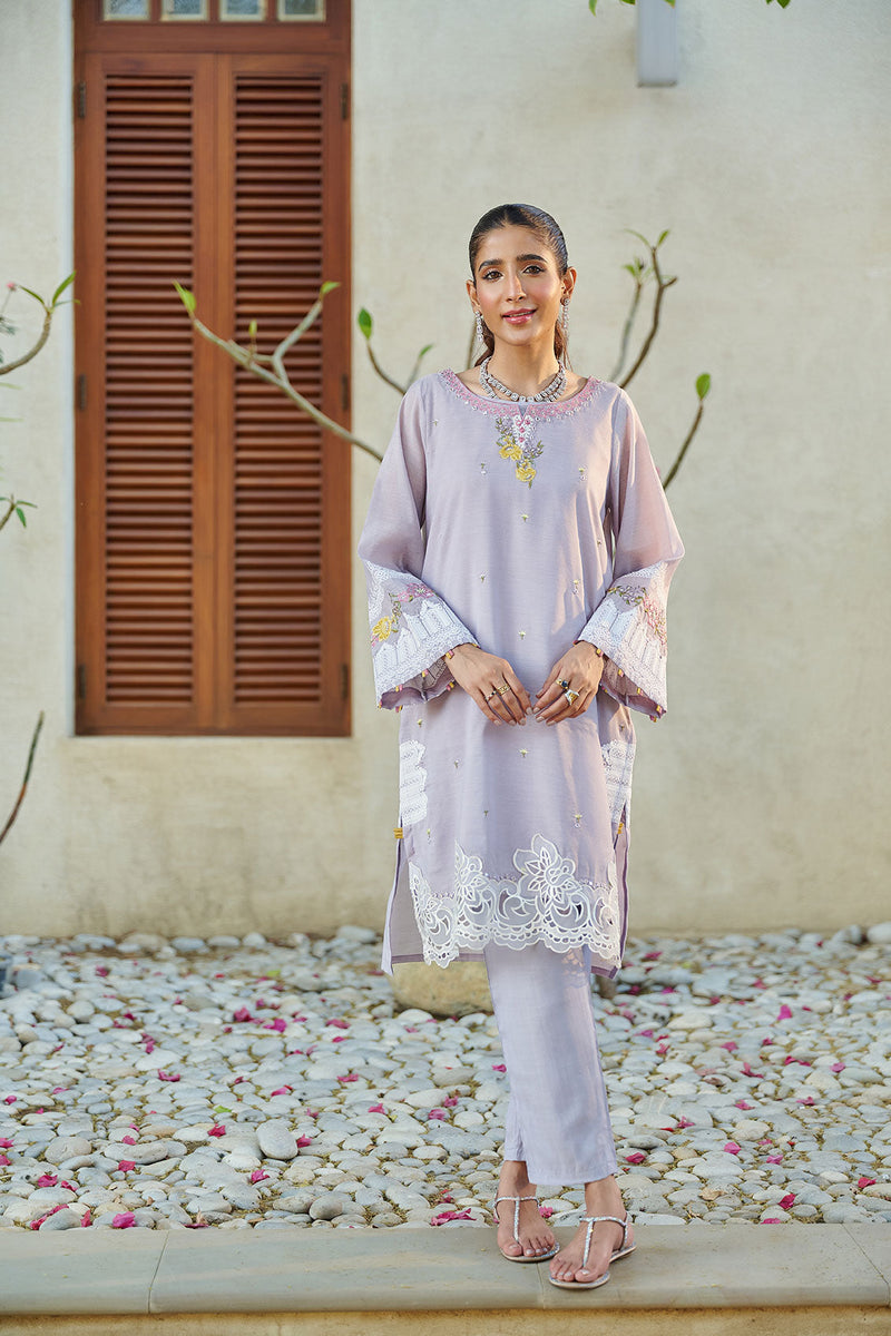 DC-2050 LIGHT PURPLE 2PCS EMBROIDERED KURTA WITH TROUSER