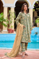 DC-2230 DARK GREEN PREMIUM COTTON 2PCS KURTA WITH TROUSER