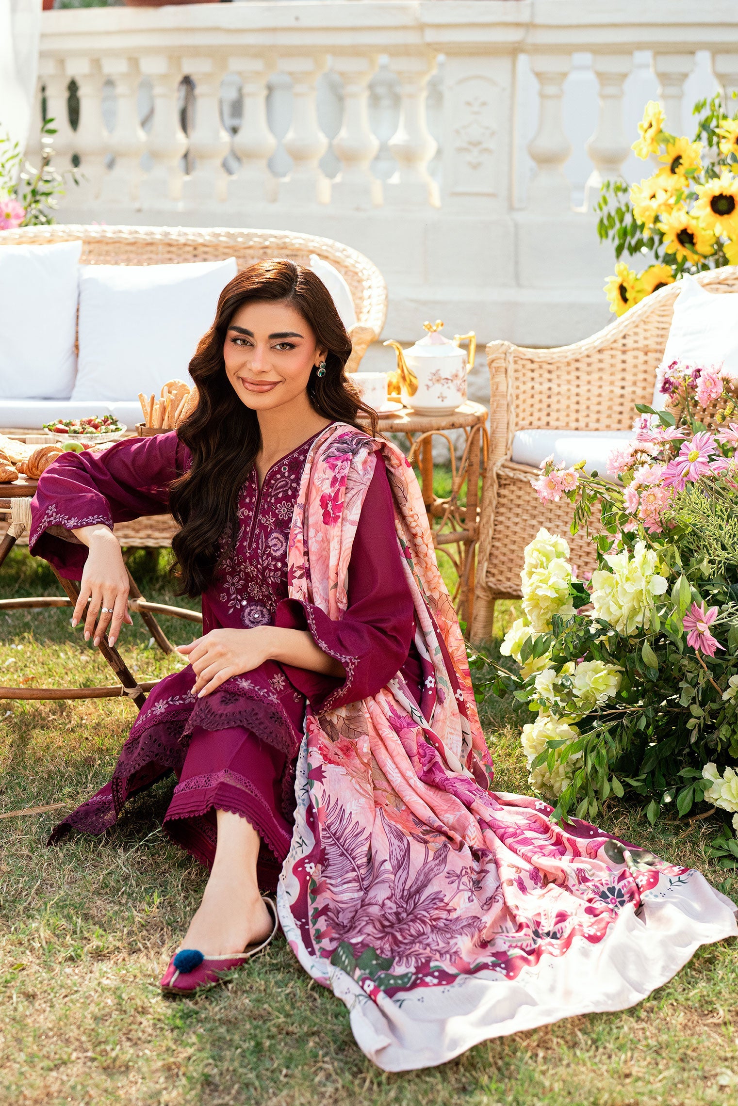 SS25DD-2582 PINK PRINTED DUPATTA