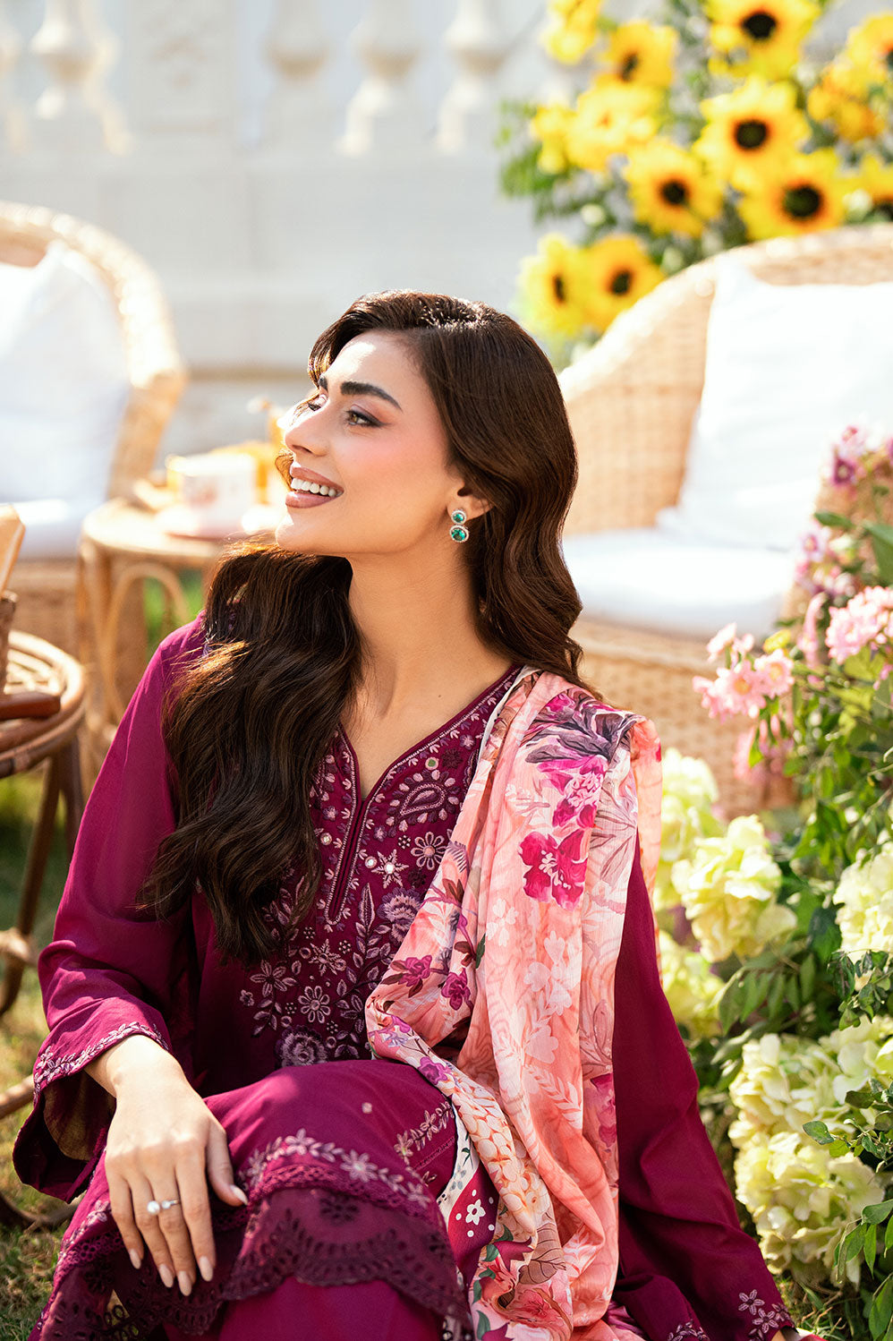 SS25DD-2582 PINK PRINTED DUPATTA