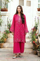 SS25DC-2585 PINK SWISS VOILE 2PCS EMBROIDERED KURTA WITH TROUSER