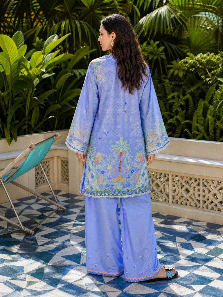 SS26DC-2616 BLUE LAWN 2PCS EMBROIDERED KURTA WITH TROUSER