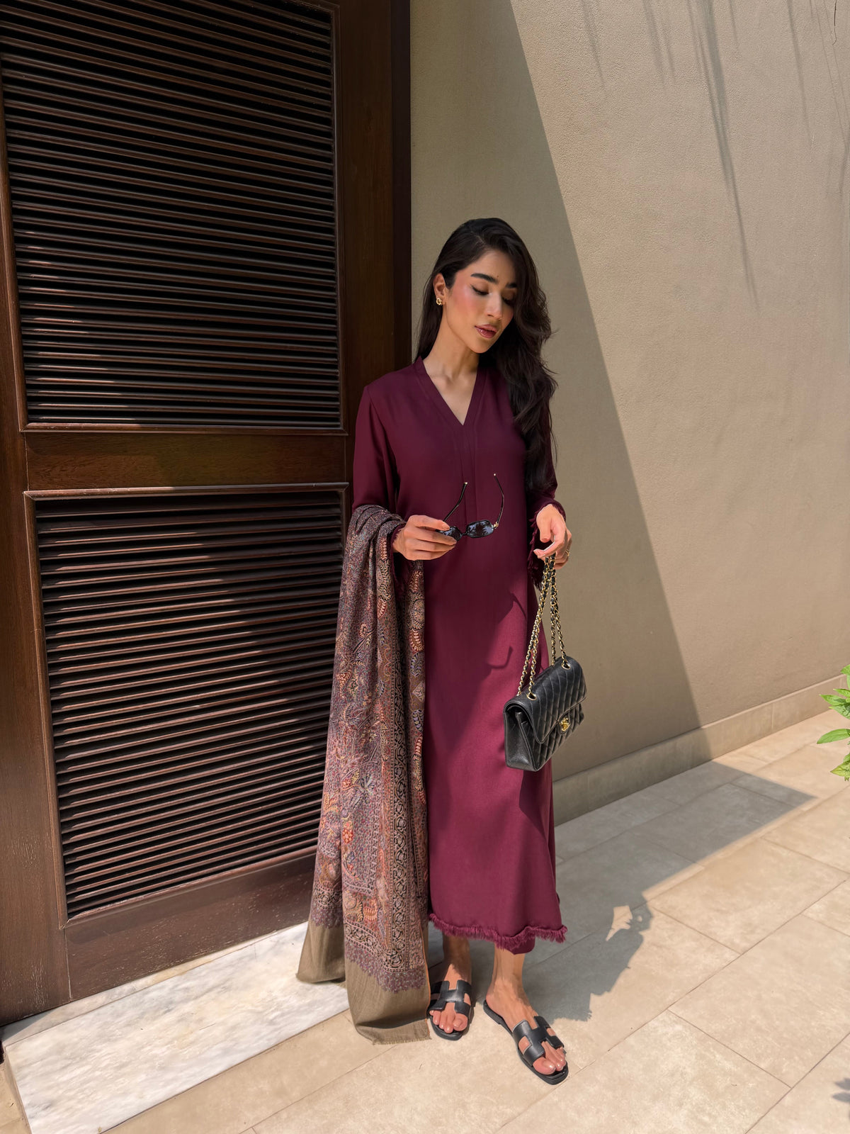 Burgundy Dhaaga Set