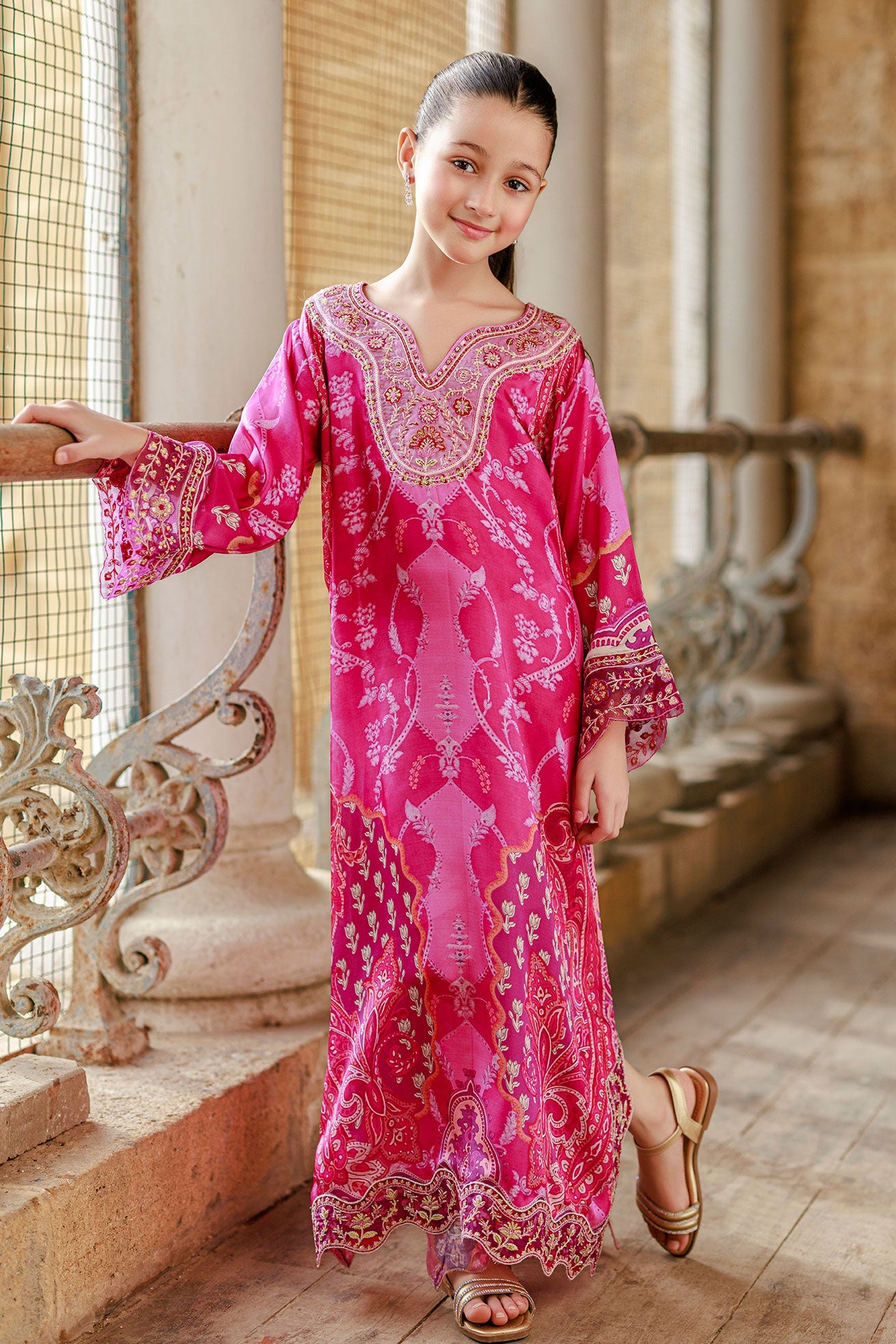 SS26DK-0233 DARK PINK 1 Pcs Kaftan