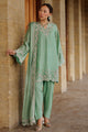 2 Piece Embroidered Raw Silk Suit