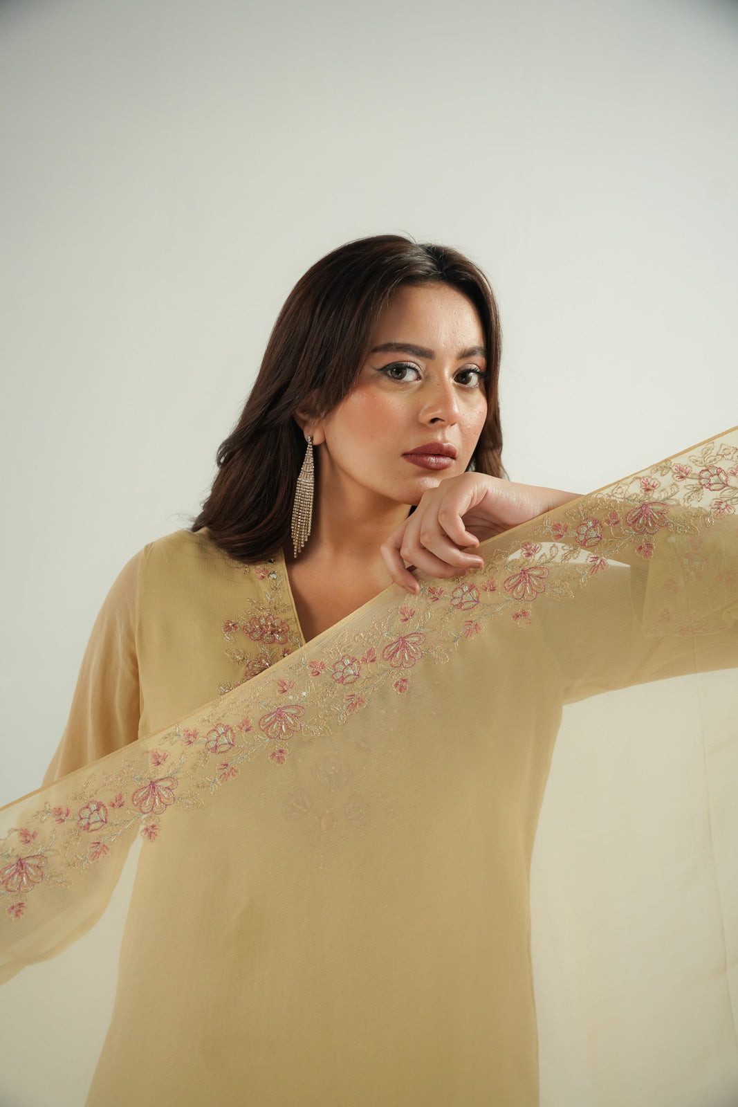 3 Piece Chiffon Embroidered Suit (FS0172)