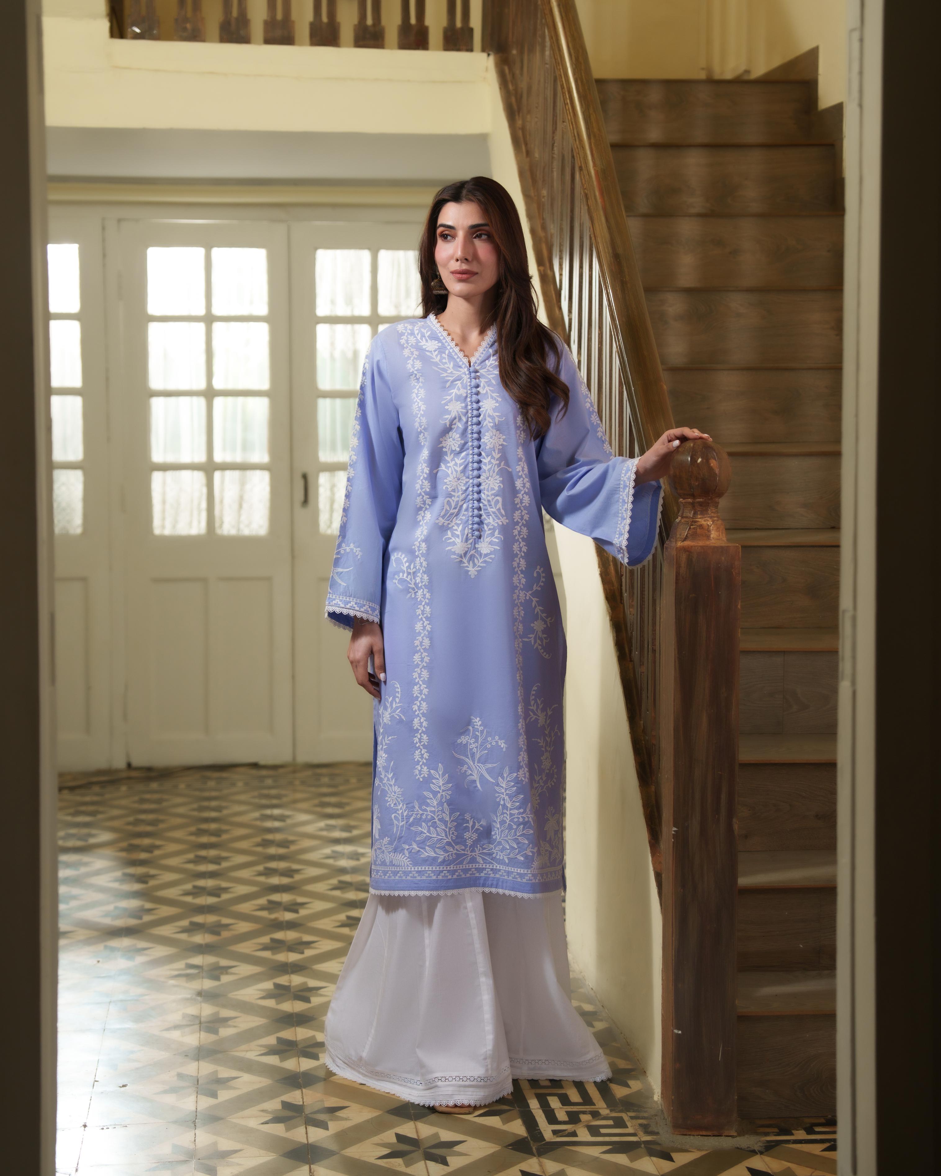 SEYA - Lilac Embroidered Kurta