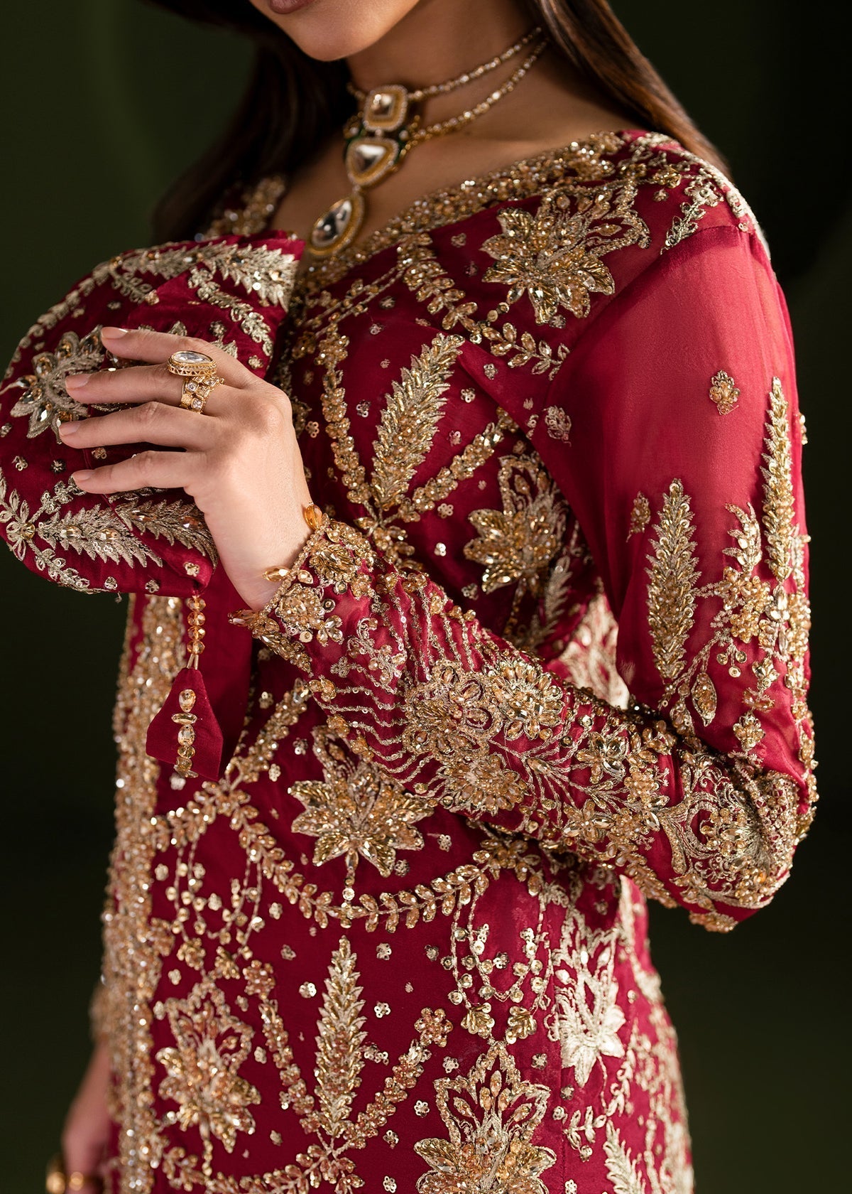 Luxe Style — Mairaz Ruby Red Sharara