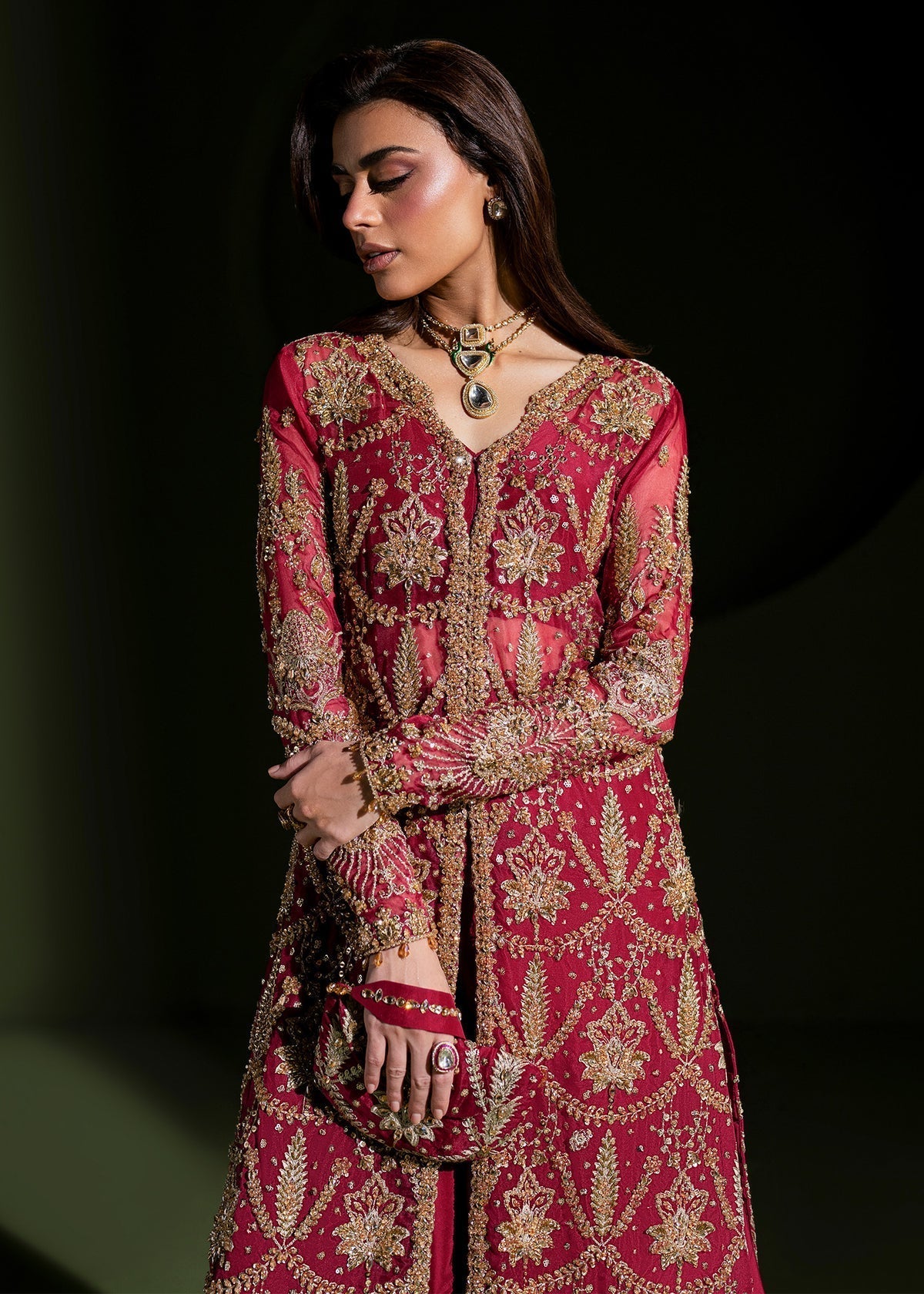 Luxe Style — Mairaz Ruby Red Sharara