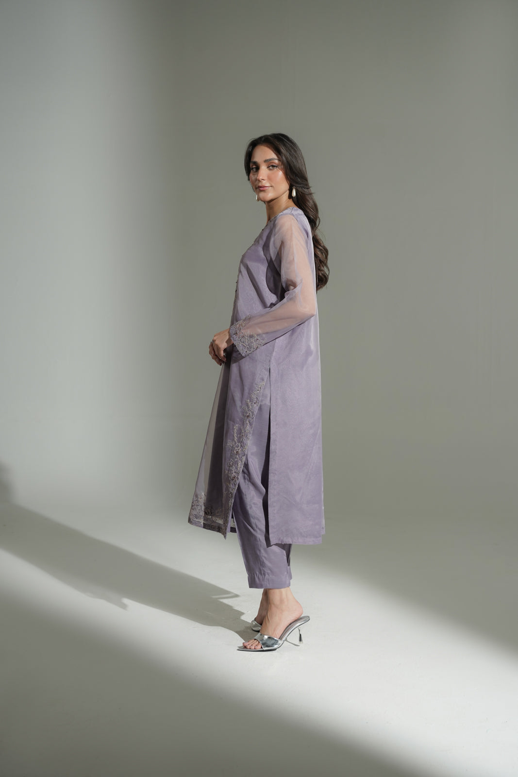2 Piece Organza Embroidered Suit (FL0186)