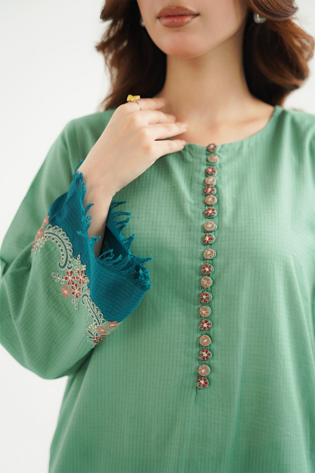 2 Piece Cotton Rip Stop Embroidered Suit (CP0440)