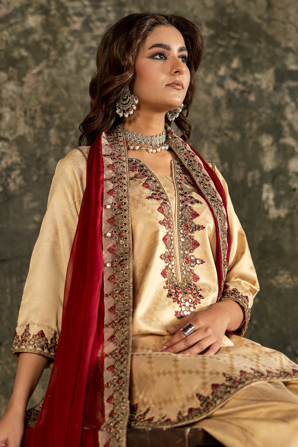 3-PC Embroidered Jacquard CMA-6-277