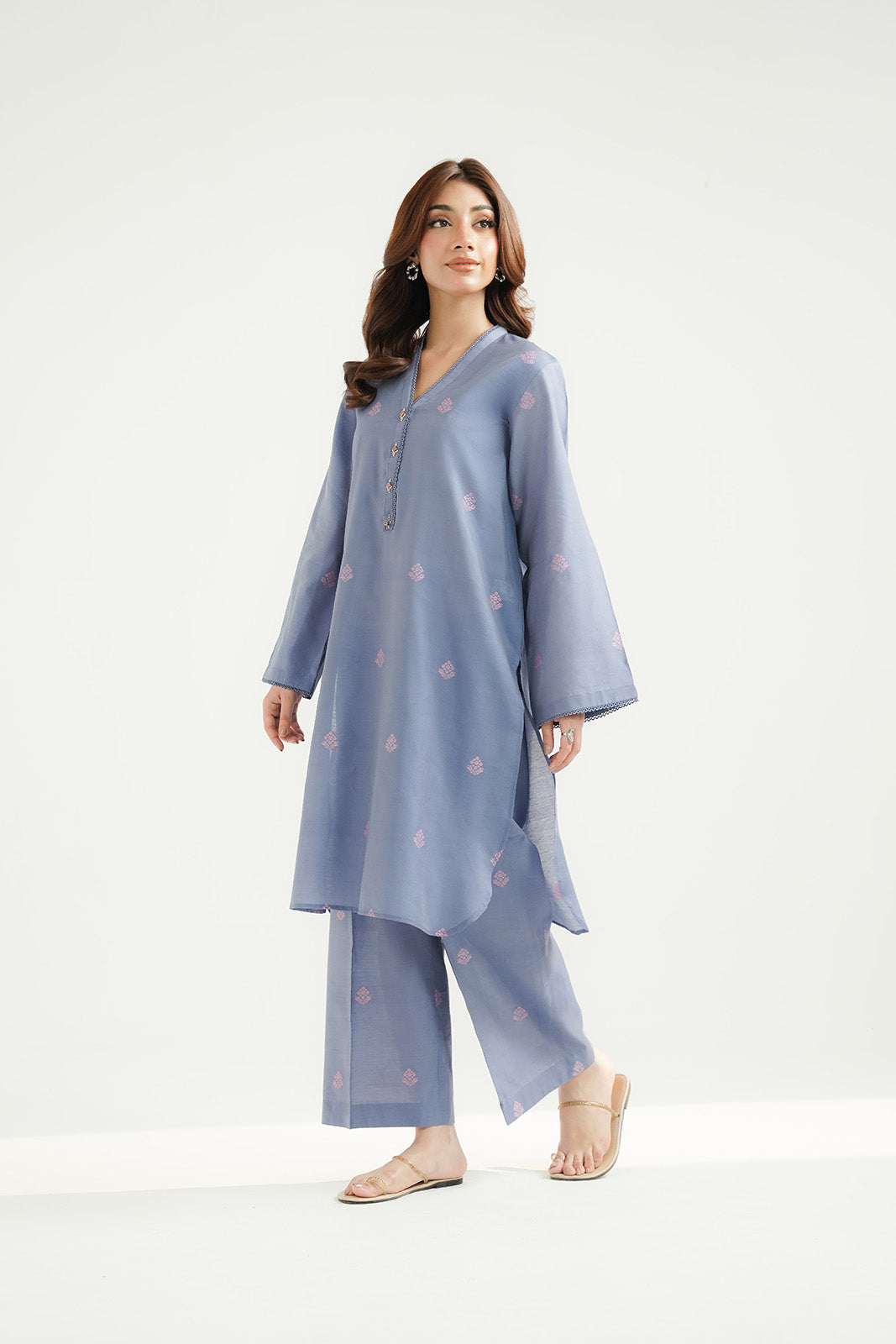 2 Piece Cotton Silk Solid Suit (CS0504)