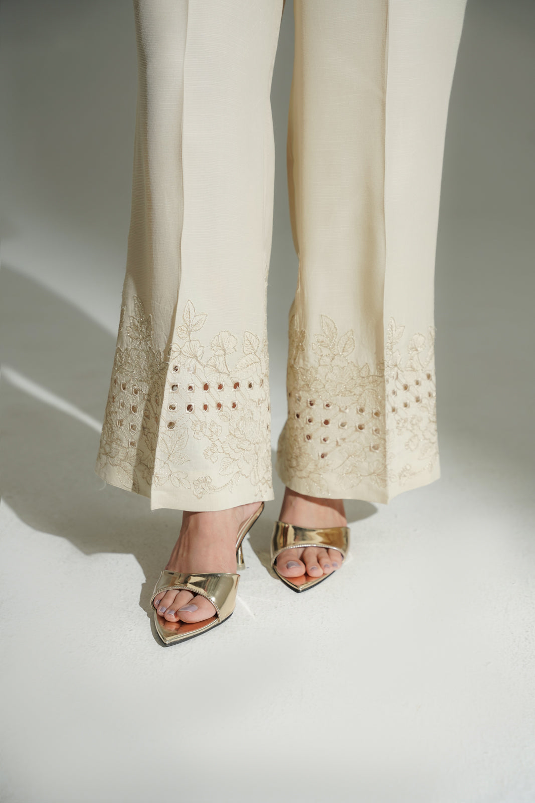 1 Piece Raw Silk Embroidered Culottes (FB0017)
