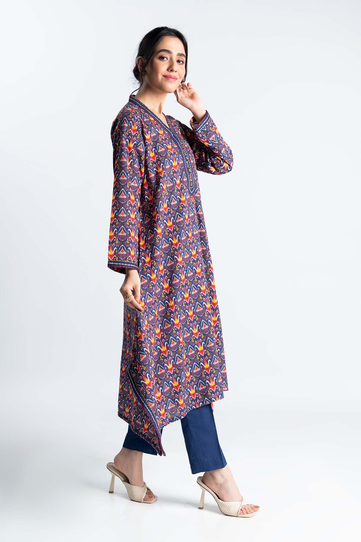 2 Piece Printed Slub Khaddar Embroidered & Printed Suit (PD1171)