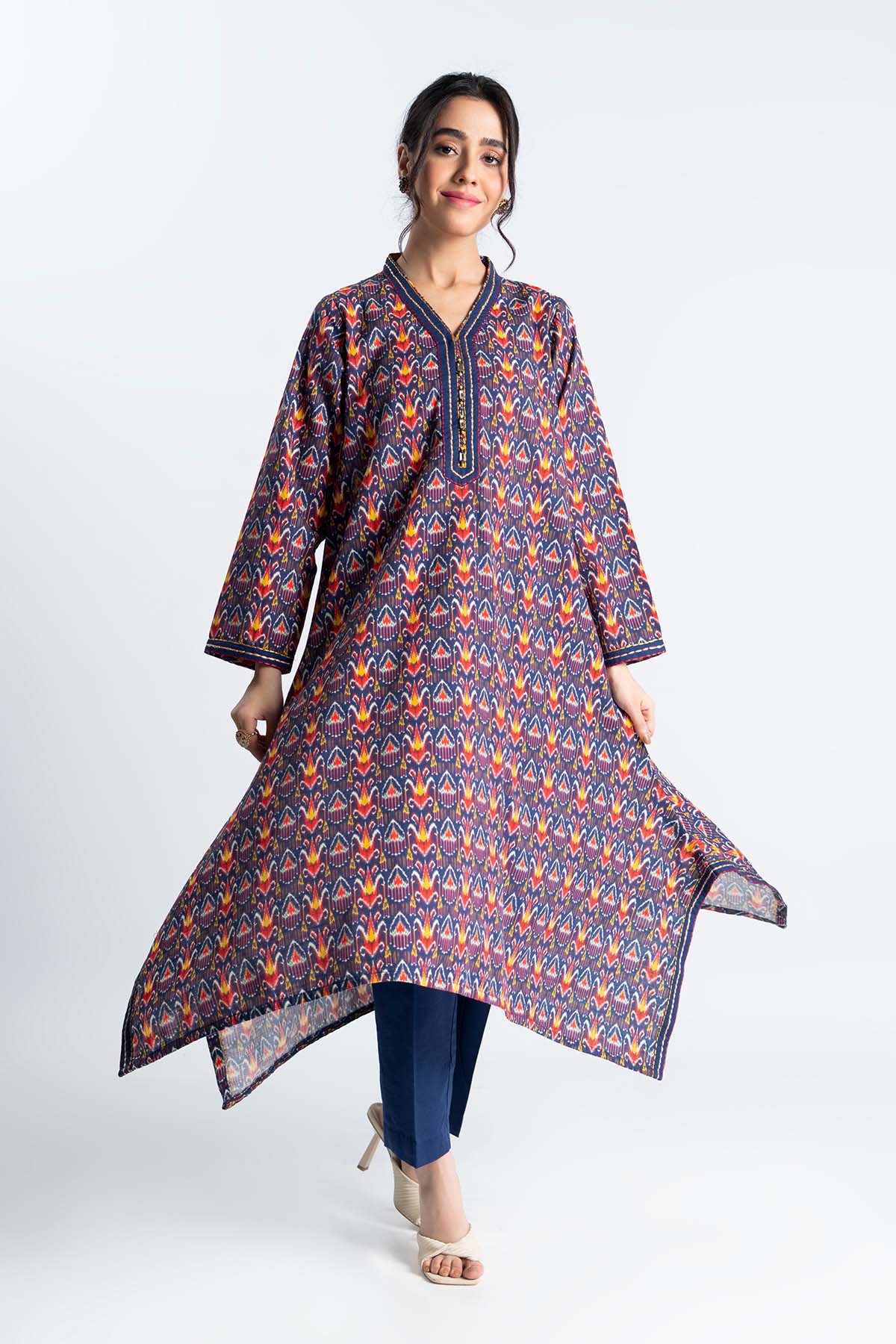 2 Piece Printed Slub Khaddar Embroidered & Printed Suit (PD1171)