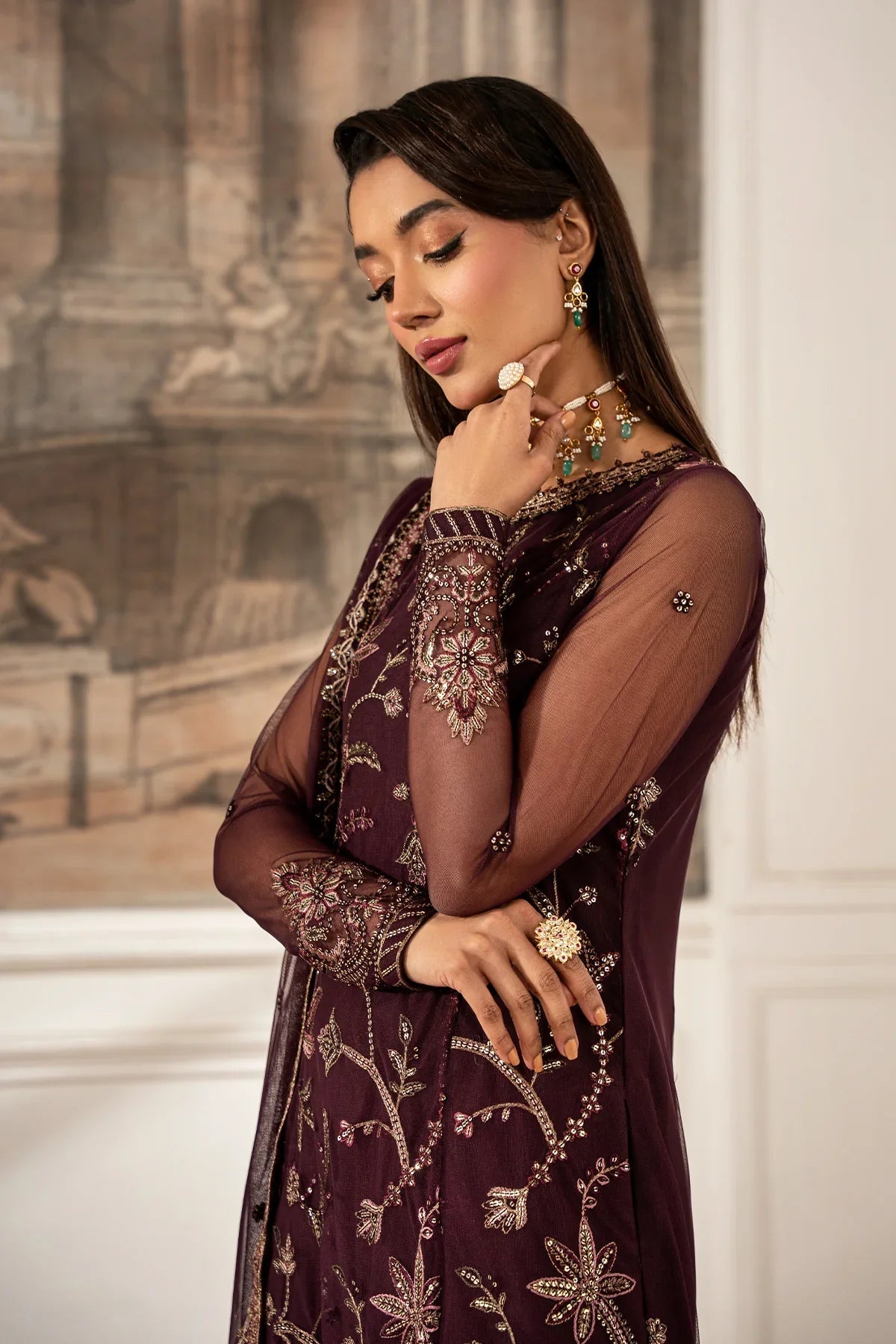 3-PC Stitched Embroidered CMA-6-398