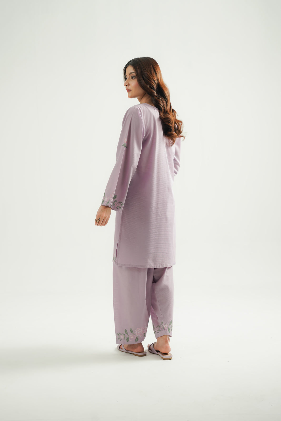 2 Piece Dobby Cotton Embroidered Suit (CP0496)