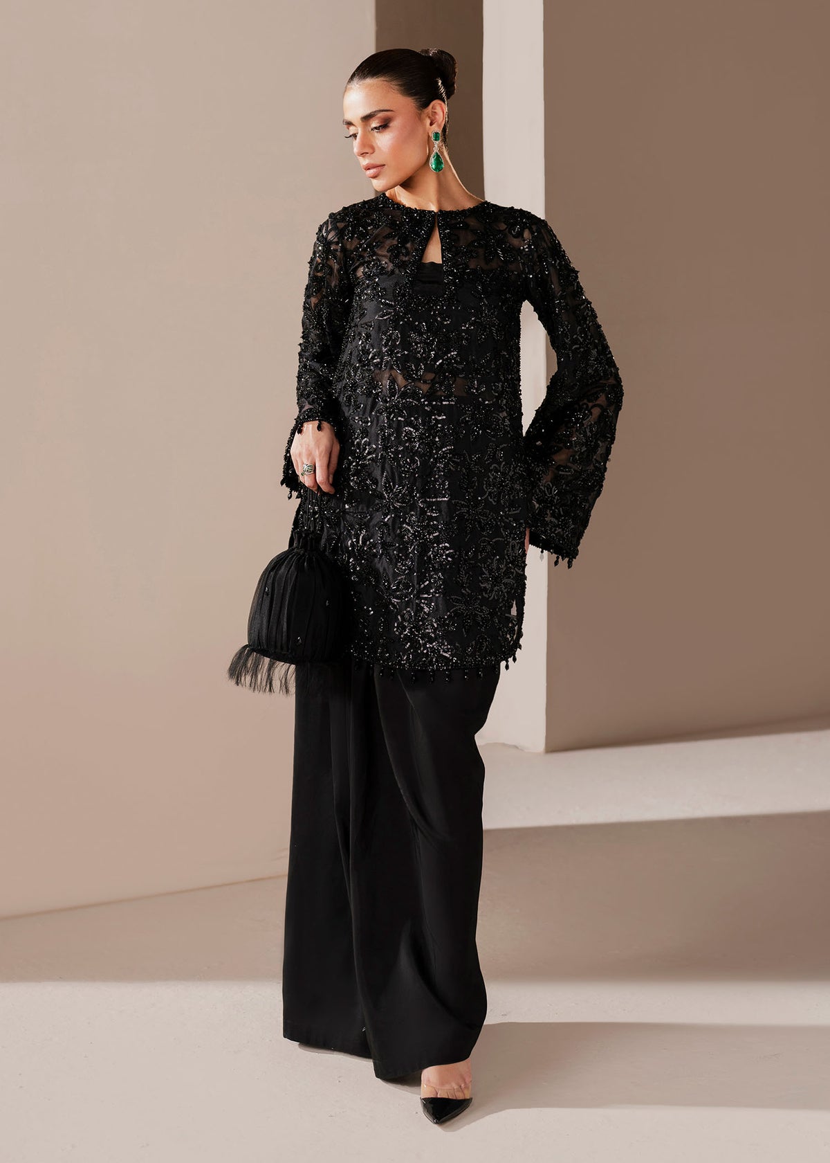 Cerys Style — Mairaz Black Three-Piece Suit
