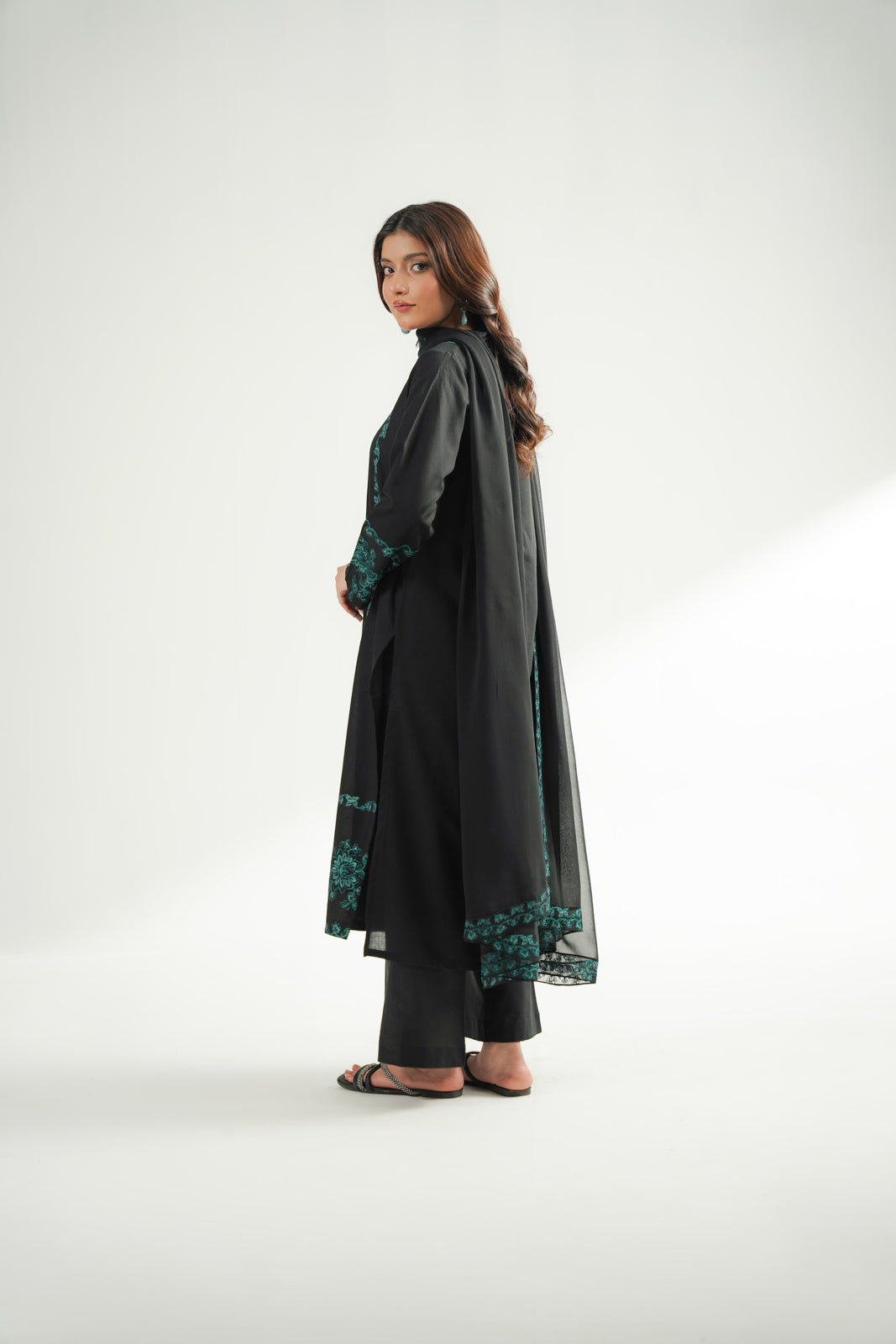 3 Piece Dobby Embroidered Suit (CS0581)