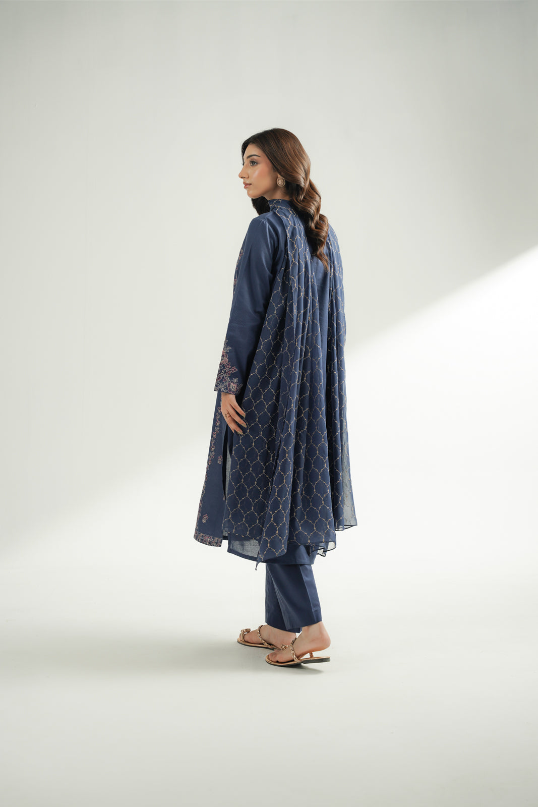 3 Piece Self Jacquard Embroidered Suit (CS0586)