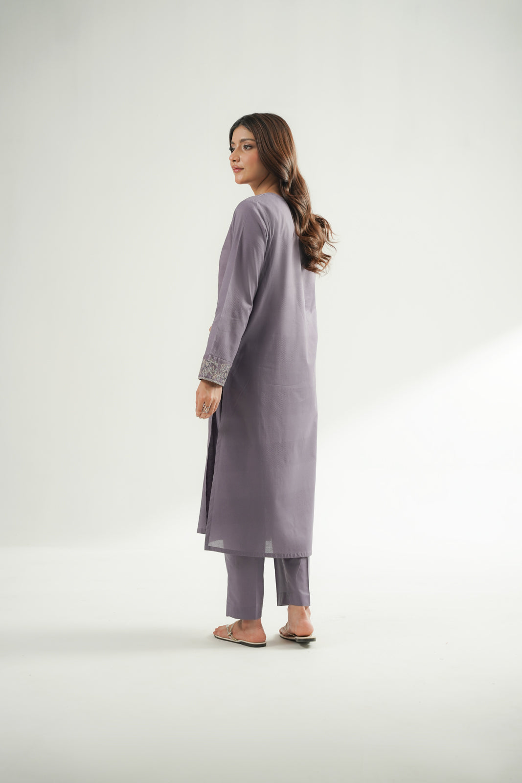 2 Piece Self Jacquard Embroidered Suit (CS0587)