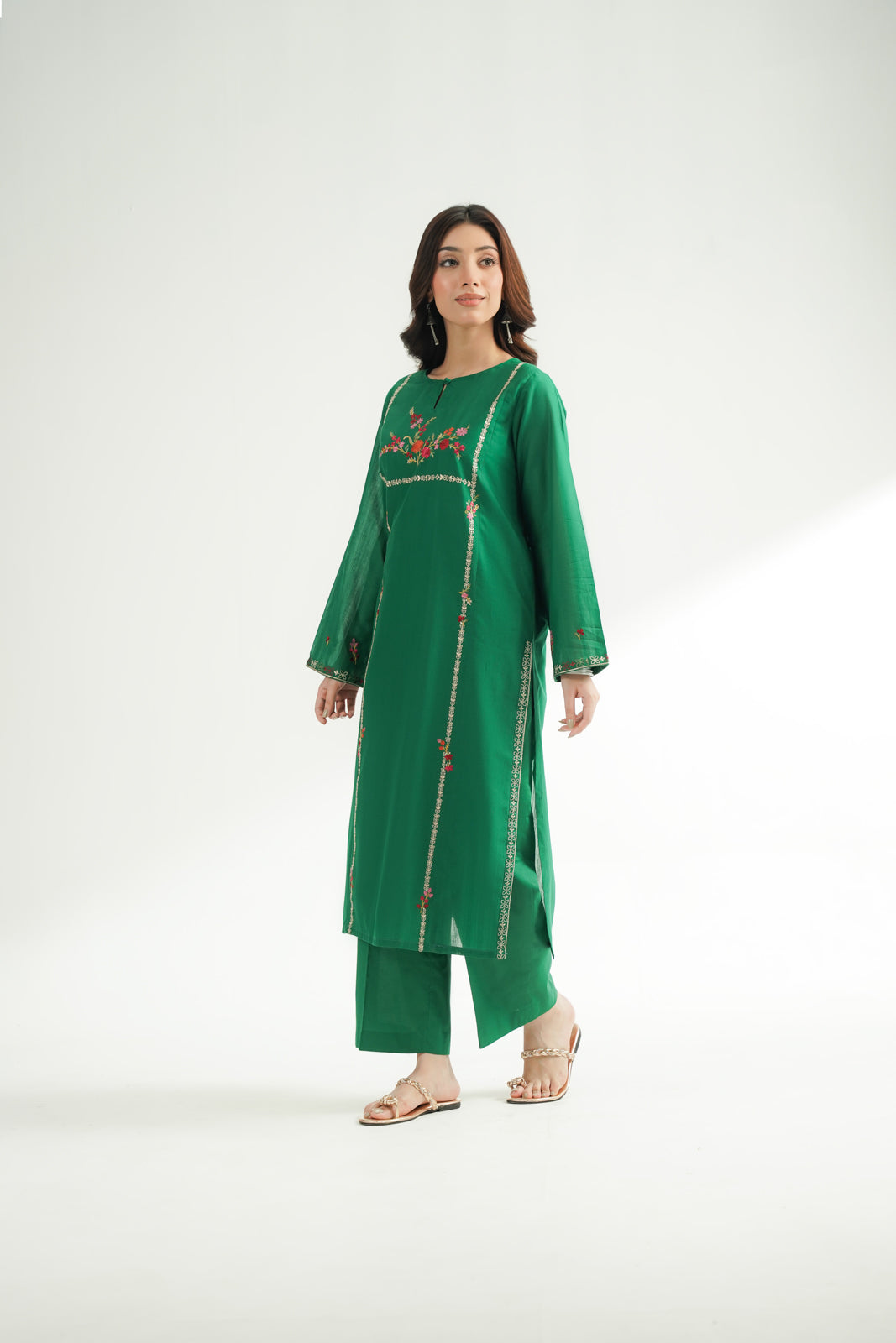 2 Piece Cotton Rip Stop Embroidered Suit (CS0585)