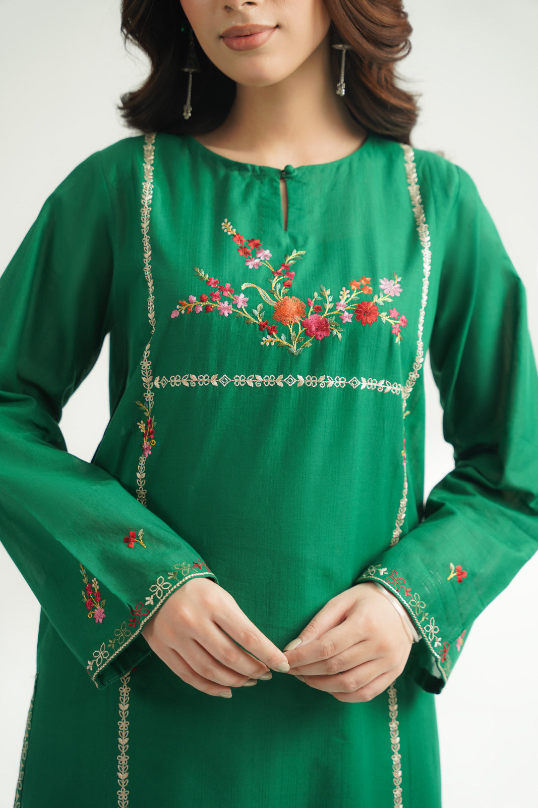 2 Piece Cotton Rip Stop Embroidered Suit (CS0585)