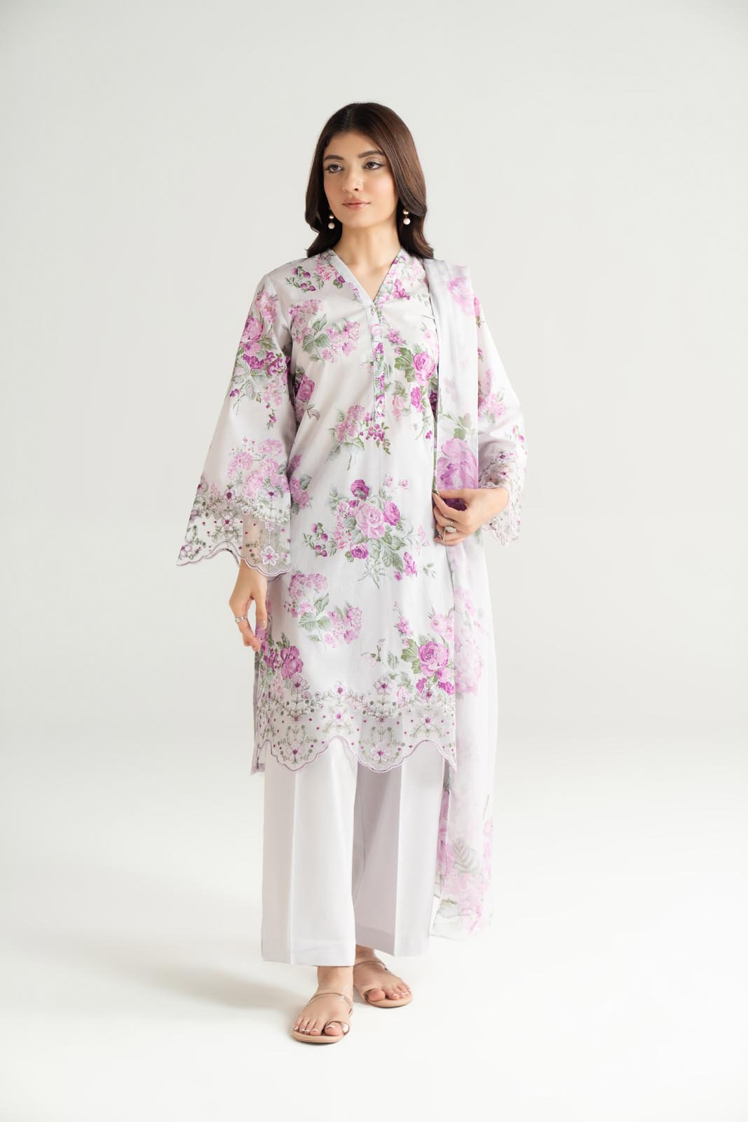3 Piece Printed Lawn Embroidered Suit (CP0461)