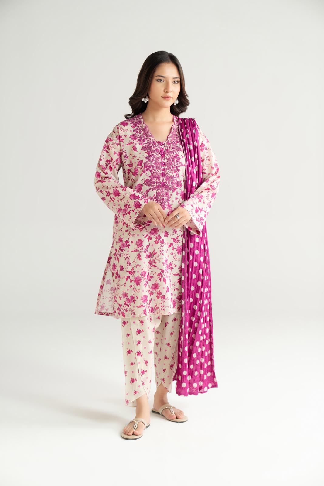 3 Piece Printed Lawn Embroidered Suit (CP0467)