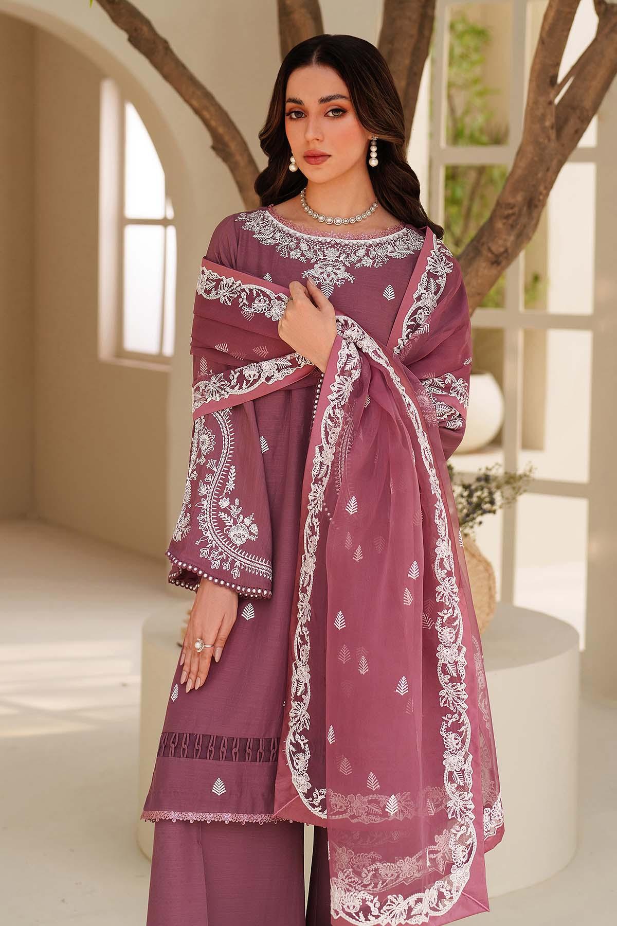 3 Piece Cotton Silk Embroidered Suit (CS0673)
