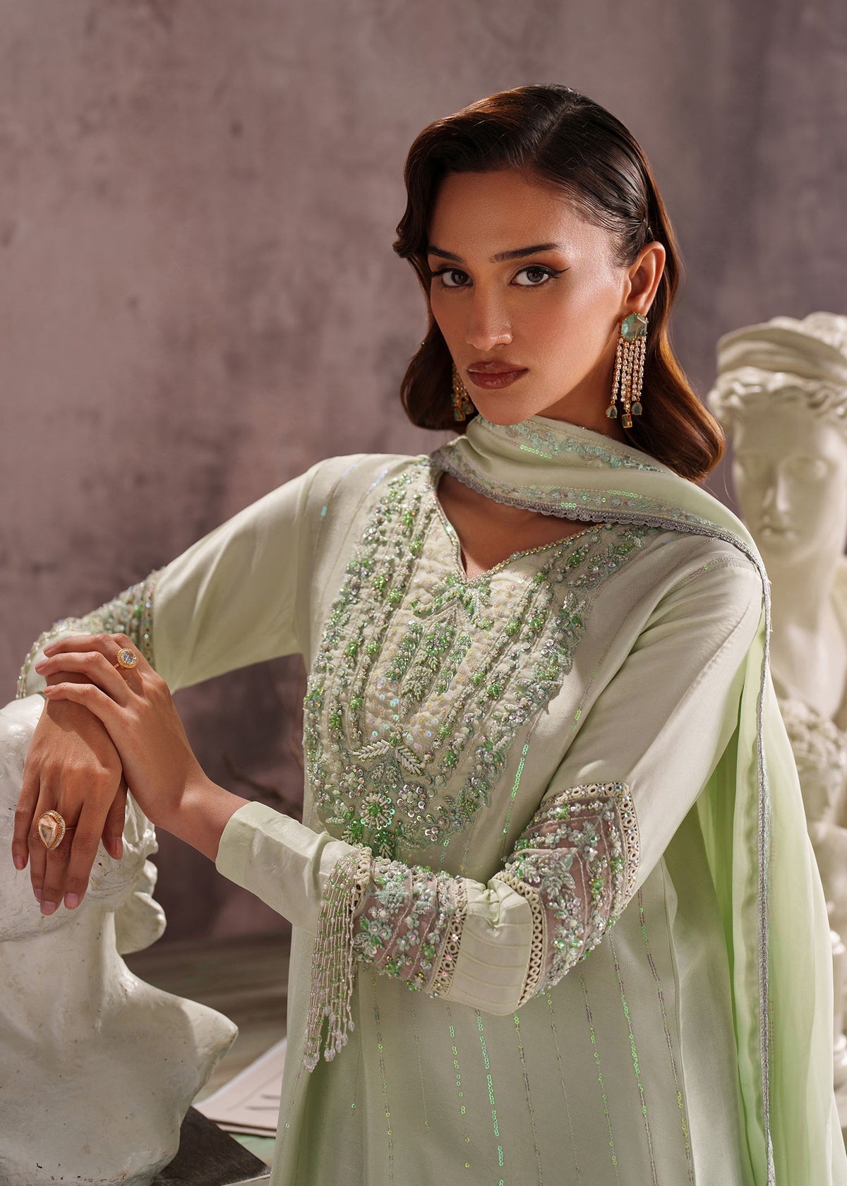 Lirien Style — Mairaz Mint Green Three-Piece Suit