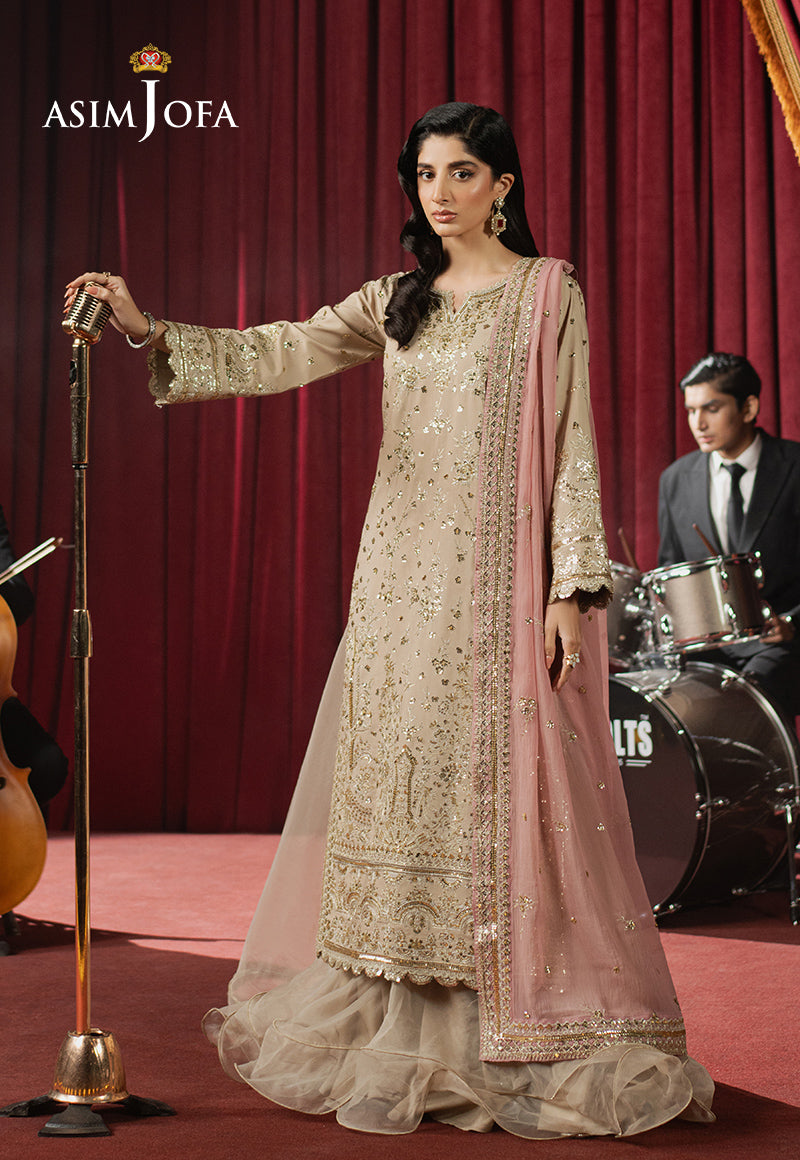 AJPF-24 EMBROIDERED SPUN RAW SILK 3 PCS