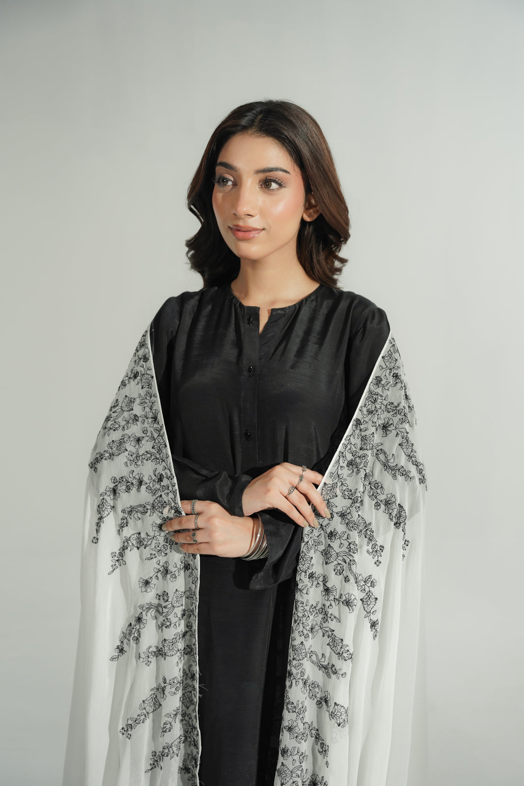 1 Piece Chiffon Embroidered Dupatta (FD0115)