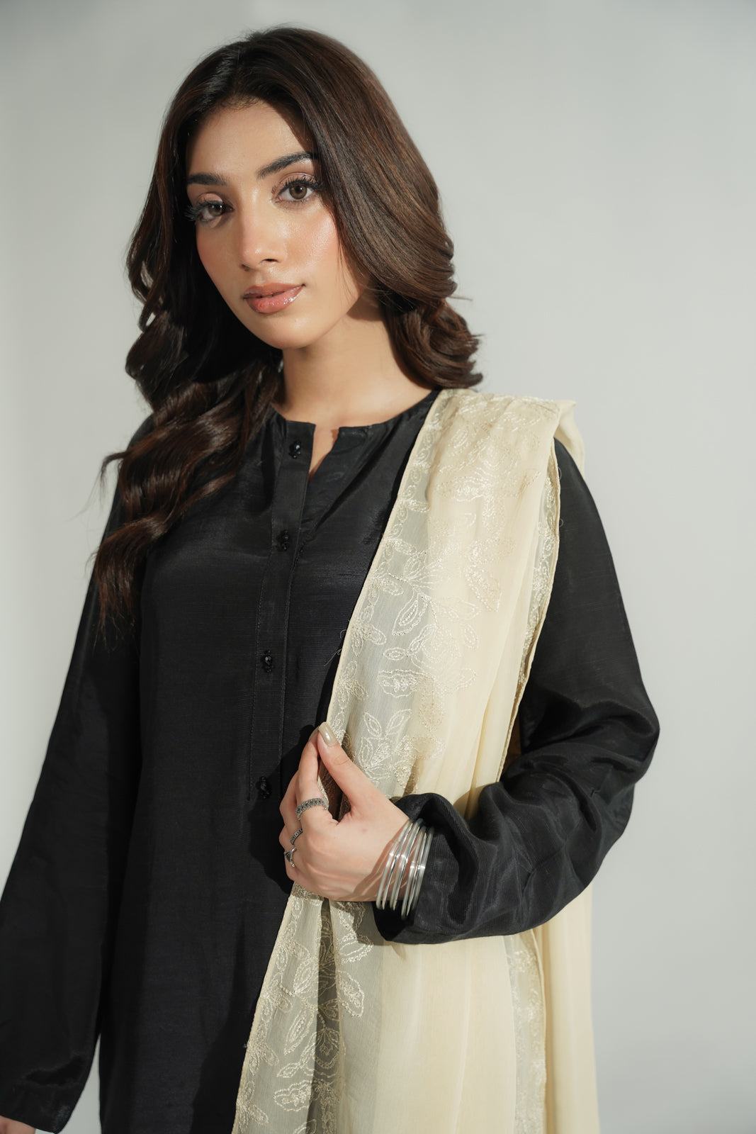 1 Piece Chiffon Embroidered Dupatta (FD0120)